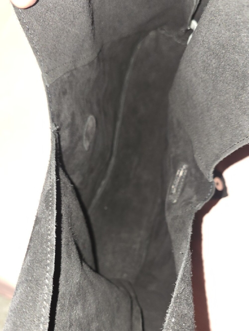 Haute Hippie Black Genuine Suede Triangle Hobo Bag NWT - Picture 5 of 6